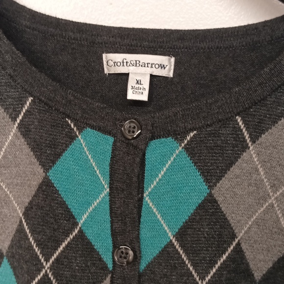 Womens XL preppy cardigan sweater casual round Neck button down Knit cardigan - Picture 6 of 10